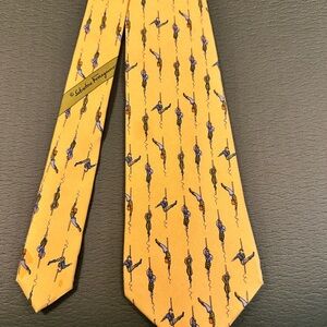 Salvatore Ferragamo Yellow and Blue Patterned Tie